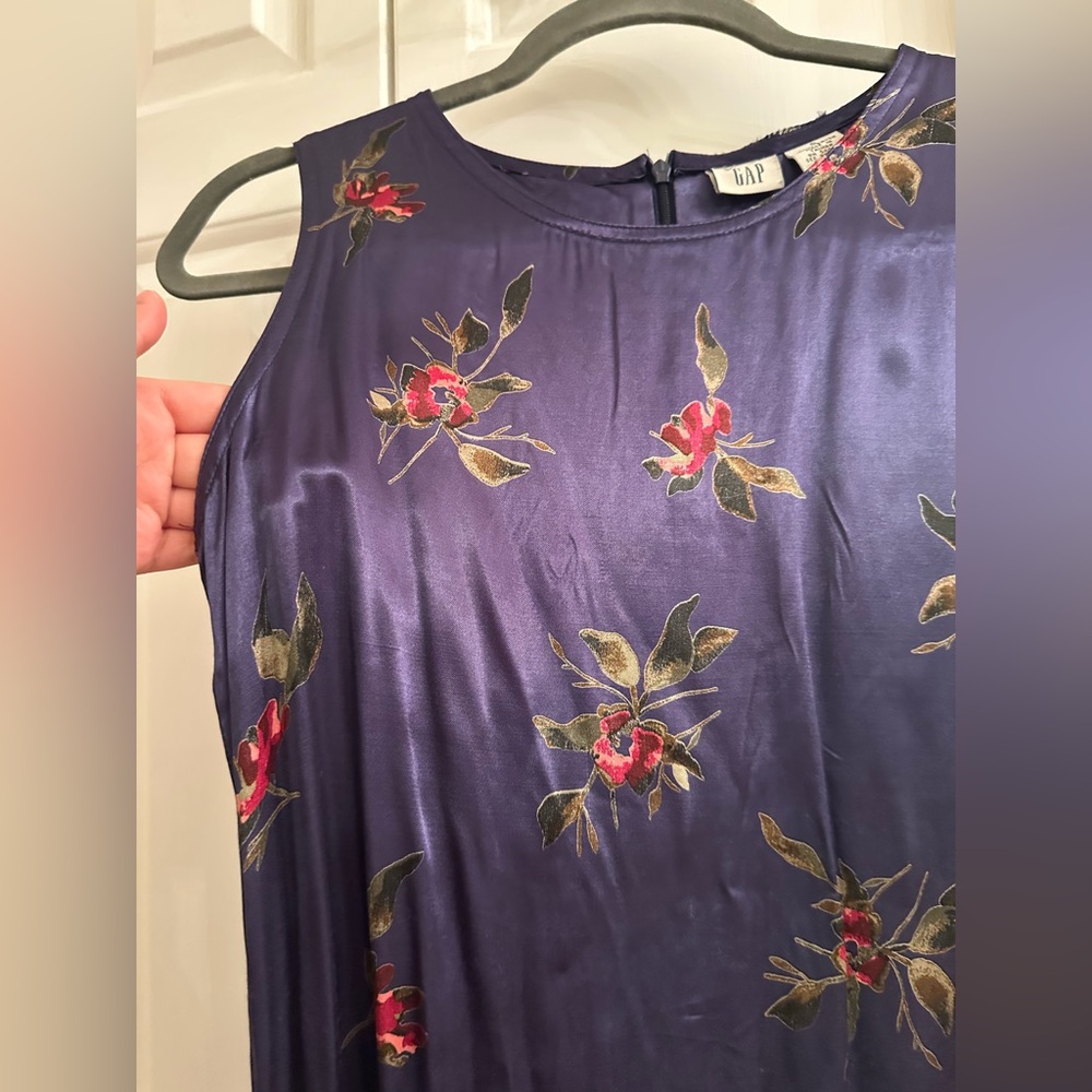 90s vintage gap Floral stain Sleeveless midi/ maxi dress. Size S. - Picture 8 of 10